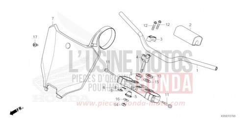HANDLE PIPE/TOP BRIDGE CRF250RN de 2022